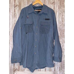 Drift Creek Outdoors Blue Long-Sleeve Vented Fishing Outdoor Shirt 2XL